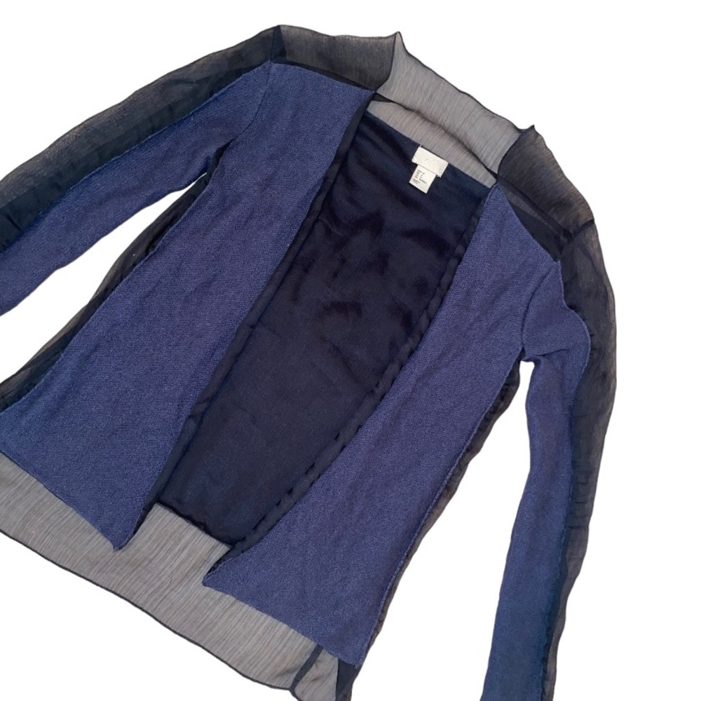 Vintage H&M navy blue and chiffon cardigan sweater